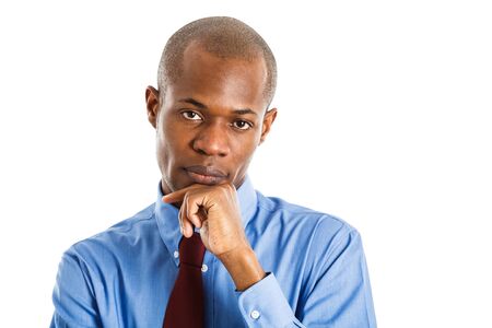 Portrait of an handsome businessman. Isolated on whiteの写真素材
