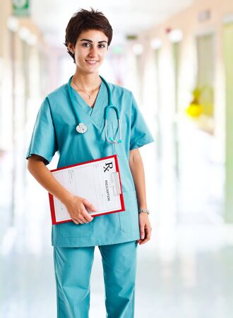 Portrait of a friendly female doctorの写真素材