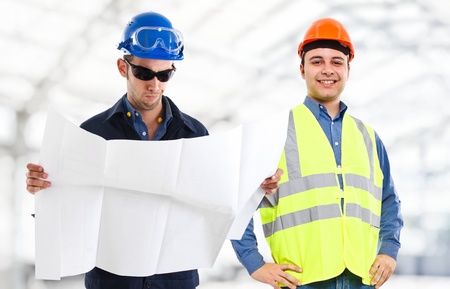 Engineers at work in a construction site