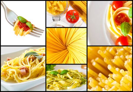 Collection of italian pasta imagesの写真素材