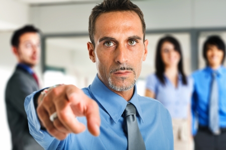 Man pointing his finger at youの写真素材