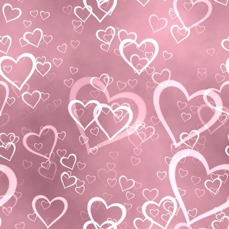 Hearts illustration  Pink background, seamless patternの写真素材