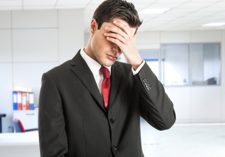 Portrait of a worried businessmanの写真素材