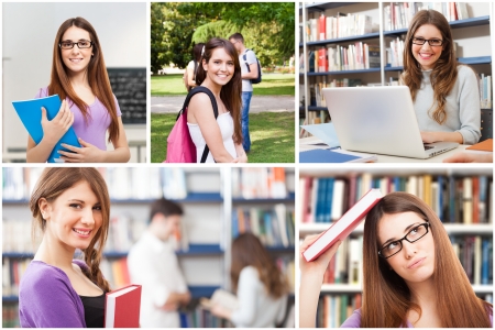 Collection of images of female studentsの写真素材