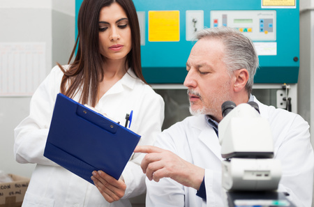 People at work in a scientific laboratory