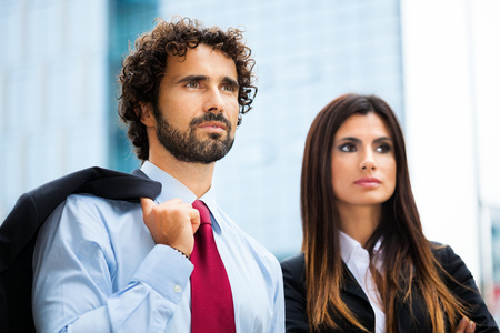 Portrait of two business personsの写真素材