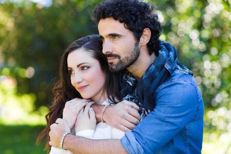 Couple having fun outdoorsの写真素材