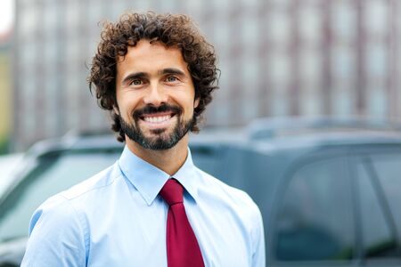 Handsome businessman outdoorの写真素材