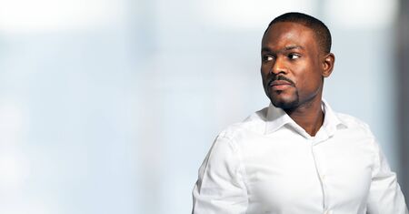 Portrait of an handsome man. Very large copy-spaceの写真素材