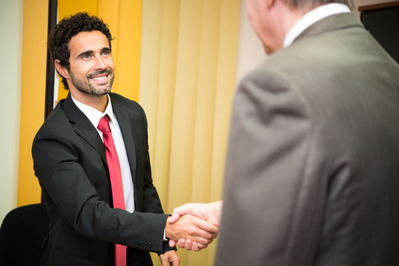 Business people shaking their hands