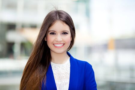 Gorgeous beautiful young woman outdoorの写真素材