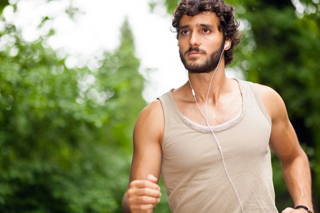 Man running in a parkの写真素材