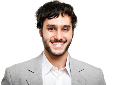 Smiling man isolated on whiteの写真素材