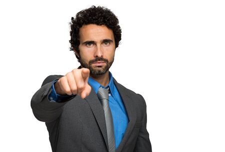 Confident male manager pointing his finger at youの写真素材