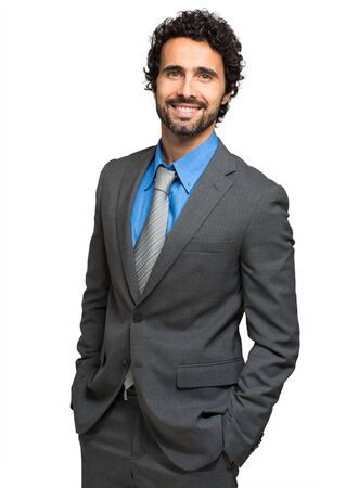 Handsome businessman isolated on whiteの写真素材