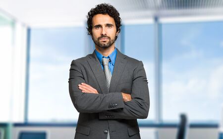Portrait of a serious businessmanの写真素材