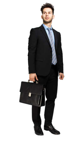 Firendly manager against a white backgroundの写真素材