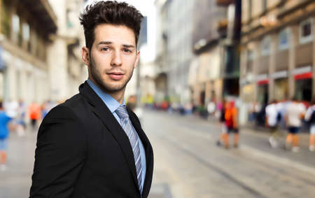 Handsome businessman outdoorの写真素材