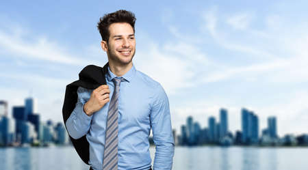 Handsome businessman outdoorの写真素材