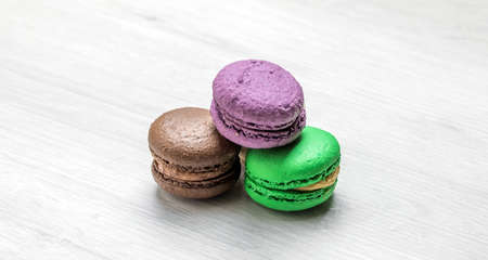 Sweet and colorful french macaroons or macaronの写真素材