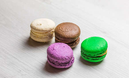 Sweet and colorful french macaroons or macaronの写真素材