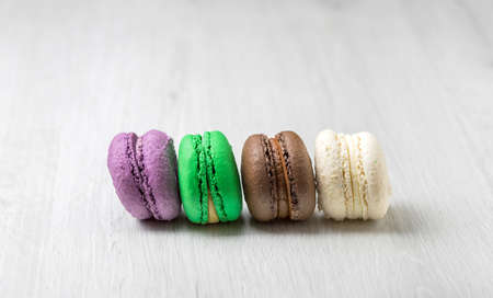 Sweet and colorful french macaroons or macaronの写真素材