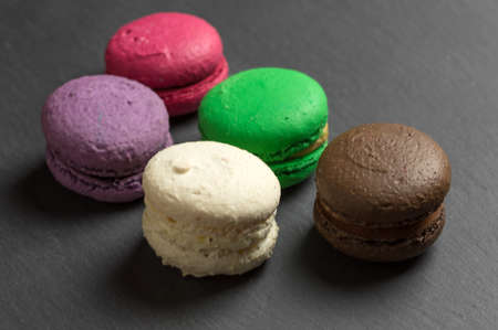 Sweet and colorful french macaroons or macaronの写真素材