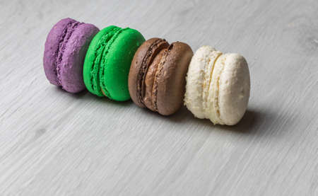 Sweet and colorful french macaroons or macaronの写真素材