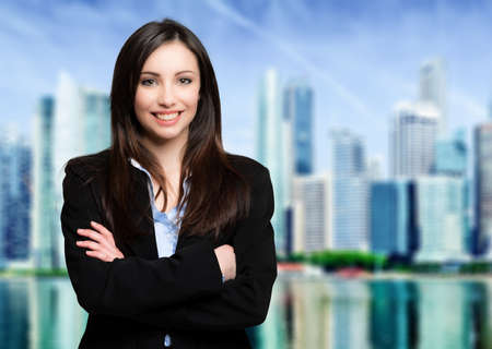 Businesswoman portrait in the cityの写真素材