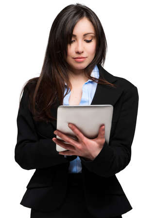 Woman using a tabletの写真素材