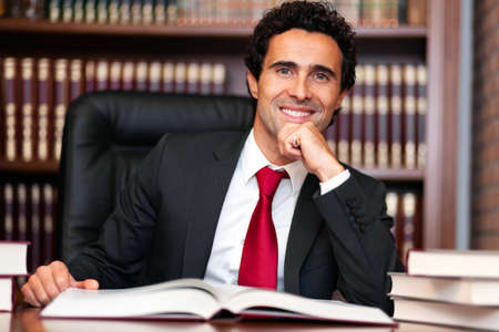 Lawyer portrait in his studioの写真素材