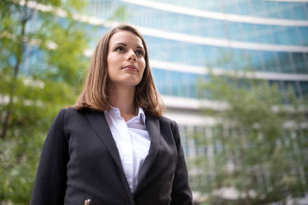 Smiling young business woman portraitの写真素材