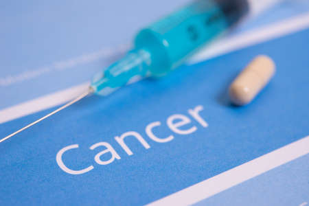 Cancer related documents and medicationsの写真素材
