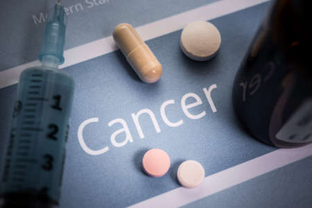 Cancer related documents and medicationsの写真素材