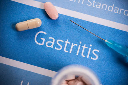 Gastritis related documents and medicationsの写真素材