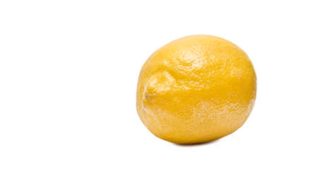 Fresh ripe lemon isolated on white backgroundの写真素材