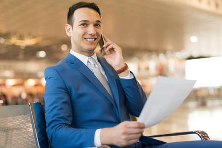Businessman talking on the cellphoneの写真素材