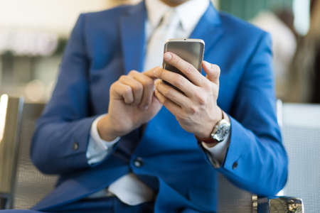 Businessman using on the phoneの写真素材