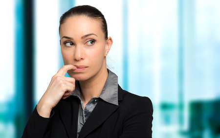 Thoughtful womanの写真素材