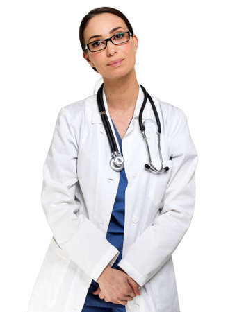 Portrait of a smiling female doctorの写真素材