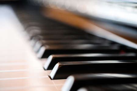 Closeup of a piano keyboardの写真素材