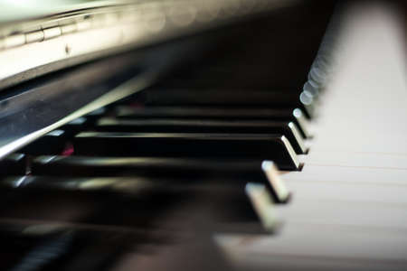Closeup of a piano keyboardの写真素材