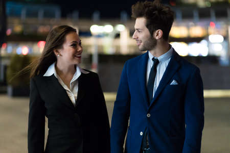 Business partners discussing togetherの写真素材