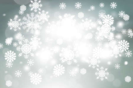 Gray abstract background. white light and snowflakes bokeh winter for Christmas new year blurred beautiful shiny lights use for card banner wallpaper backdrop and your product.の写真素材