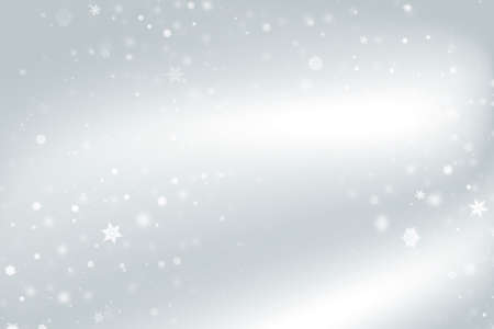 Gray abstract background. white light and snowflakes bokeh winter for Christmas new year blurred beautiful shiny lights use for card banner wallpaper backdrop and your product.の写真素材