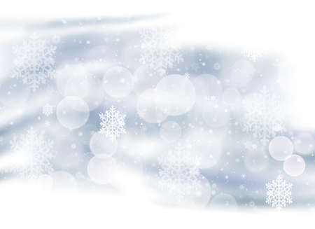 Gray abstract background. white light and snowflakes bokeh winter for Christmas new year blurred beautiful shiny lights use for card banner wallpaper backdrop and your product.の写真素材