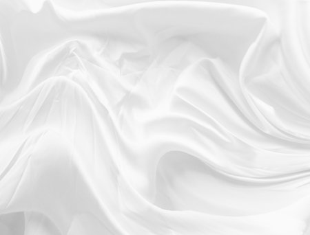 white fabric texture abstract background ,wavy fabric silk.の写真素材