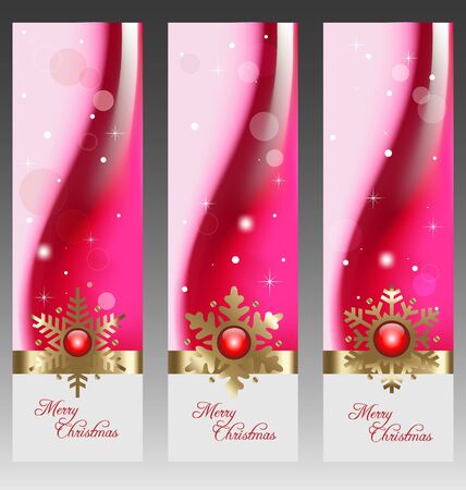 Vector Christmas banners with vintage decoration elementsのイラスト素材