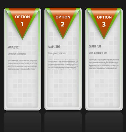 	Design of presentation/option template with three empty text boxesのイラスト素材