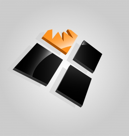 	Originally designed abstract glossy 3D logoのイラスト素材